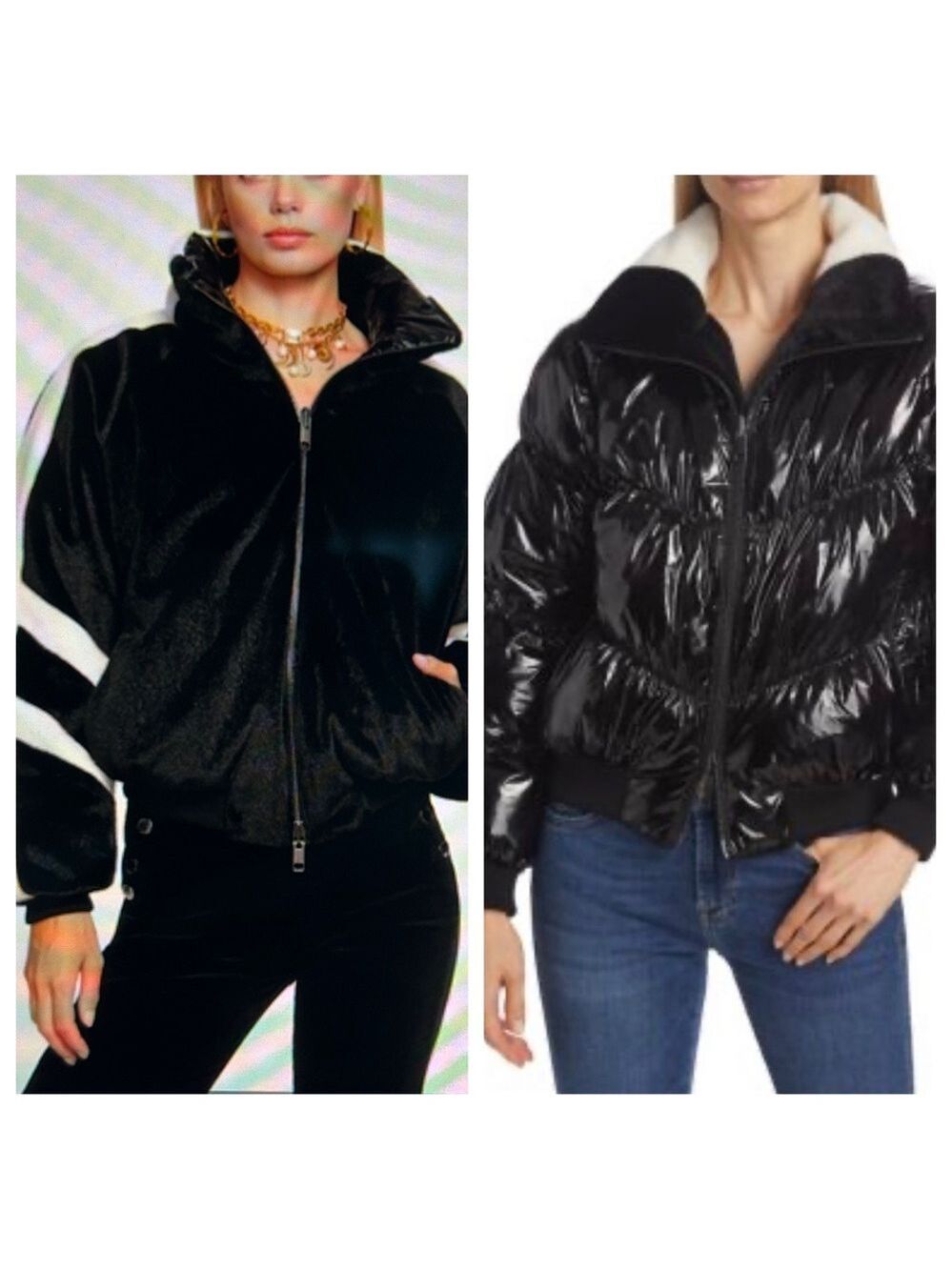 Ramy Brook Stenmark Reversible Black Puffer Coat Size Medium NWT